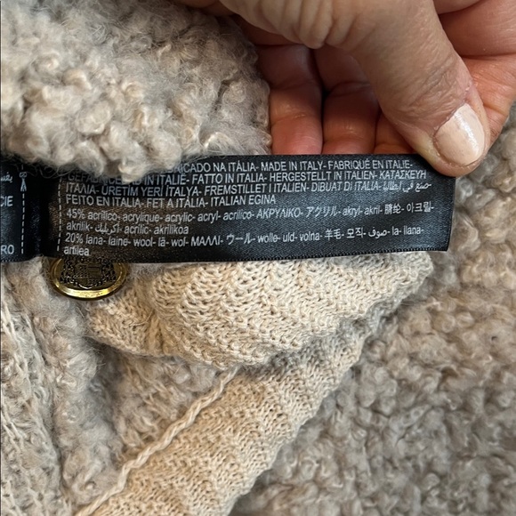 NWT MASSIMO DUTTI Boucle Knit Alpaca Wool Beige Cardigan with Buttons, Size S - Picture 14 of 15